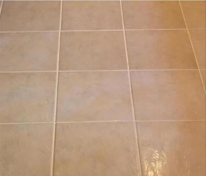 while tile that has just been cleaned and looks new